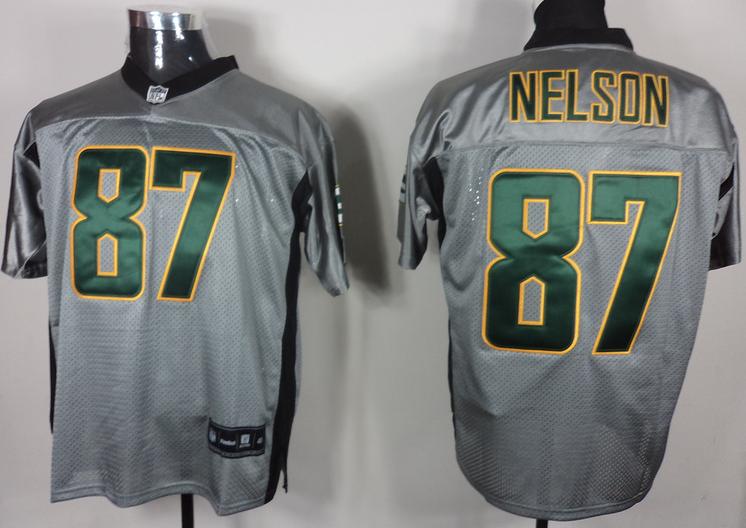Cheap Green Bay Packers 87 Jordy Nelson Grey Shadow NFL Jerseys For Sale