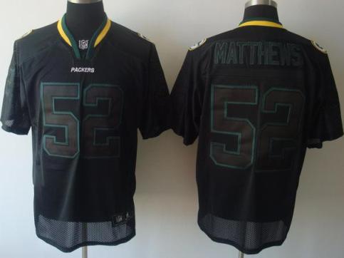 Cheap Green Bay Packers 52 Clay Matthews Lights Out BLACK Jerseys For Sale