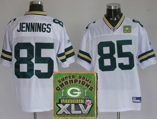 Cheap Green Bay Packers 85 Greg Jennings White 2011 SuperBowl Champions Patch Jerseys For Sale