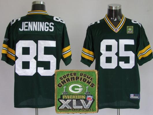 Cheap Green Bay Packers 85 Greg Jennings Green 2011 SuperBowl Champions Patch Jerseys For Sale