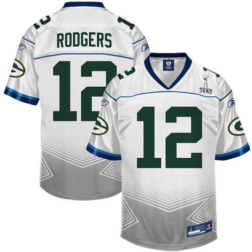 Cheap Green Bay Packers 12 Rodgers 2011 Super Bowl XLV Champions White Jersey For Sale