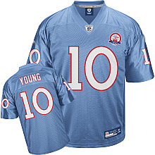 Cheap Houston Oilers 10 Vince Young Blue 50th Anniversary Jersey For Sale