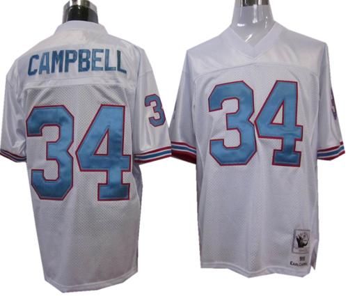 Cheap Houston Oilers 34 Earl Campbell White Jersey For Sale