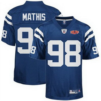 Cheap Indianapolis Colts 98 Robert Mathis Royal Blue Super Bowl XLIV Jersey For Sale