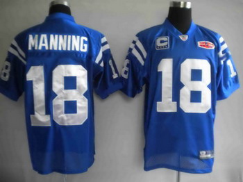 Cheap Super bowl Indianapolis Colts 18 Peyton Manning blue Jerseys For Sale