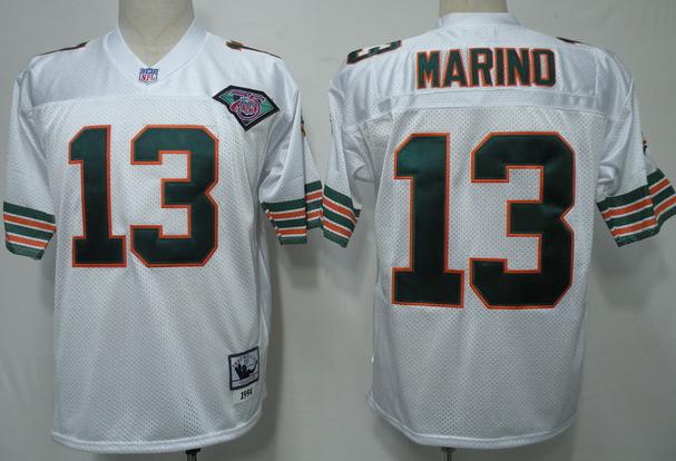 Cheap Miami Dolphins 13 Marino 75th Throwback White Jersey For Sale