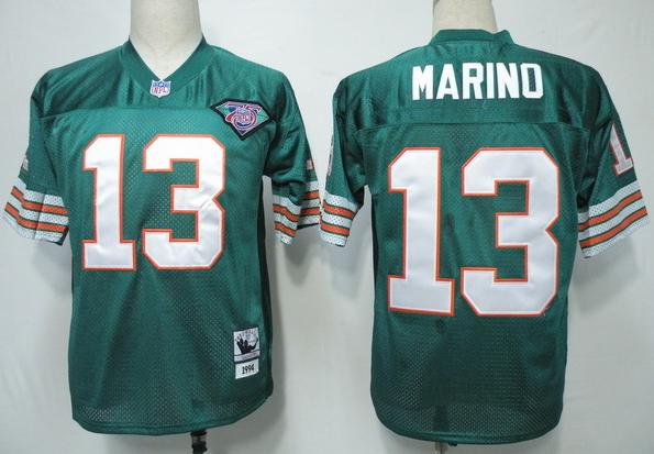 Cheap Miami Dolphins 13 Marino 75th Throwback Green Jersey For Sale