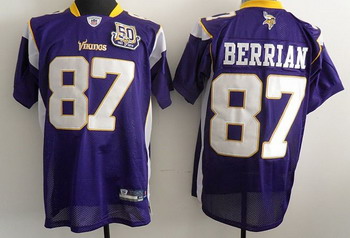 Cheap Minnesota Vikings 87 Bernard Berrian purple 50th jerseys For Sale