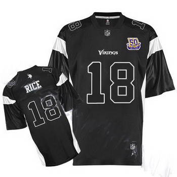 Cheap Minnesota Vikings Sidney Rice 18 Black Jersey 50th Anniversary Patch For Sale