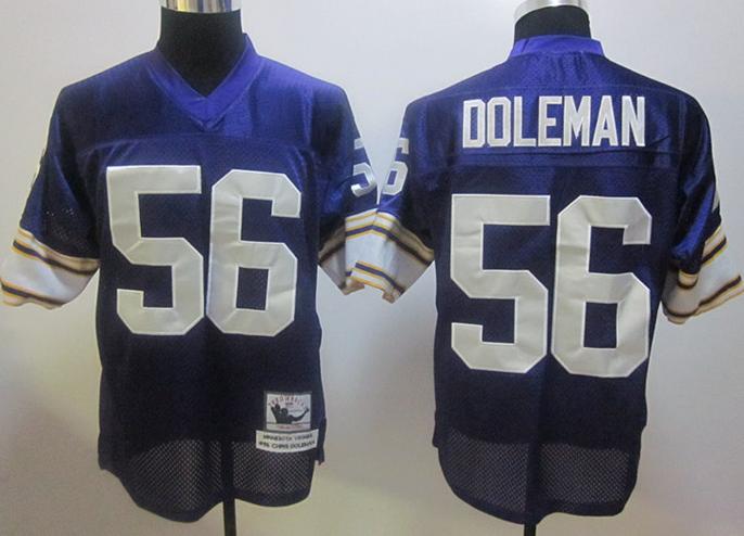 Cheap Minnesota Vikings #56 Chris Doleman Purple Throwback NFL Jerseys For Sale