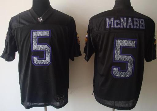 Cheap Minnesota Vikings 5 Donovan McNabb Black United Sideline Jerseys For Sale