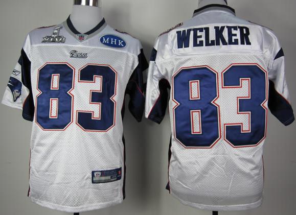 Cheap New England Patriots 83 Wes Welker White 2012 Super Bowl XLVI NFL Jersey MHK Patch For Sale