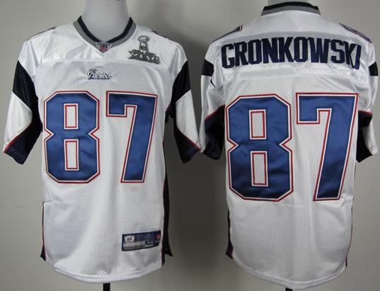 Cheap New England Patriots 87 Rob Gronkowski White 2012 Super Bowl XLVI NFL Jersey For Sale