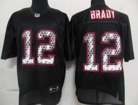 Cheap New England Patriots 12 Tom Brady Black United Sideline Jerseys For Sale
