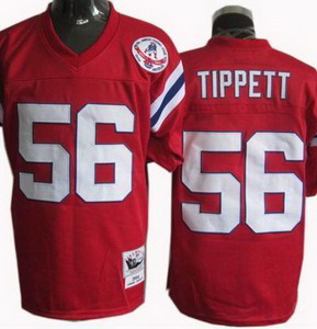 Cheap New England Patriots 1984 MitchellandNess 56 ANDRE TIPPETT Red Jersey For Sale