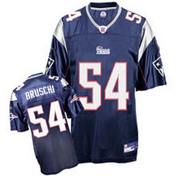 Cheap New England Patriots 54 blue Bruschi jerseys For Sale