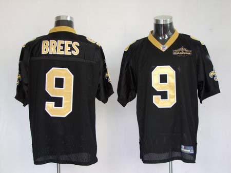 Cheap New Orleans Saints 9 Drew Brees black Authentic Jerseys Champions patch For Sale