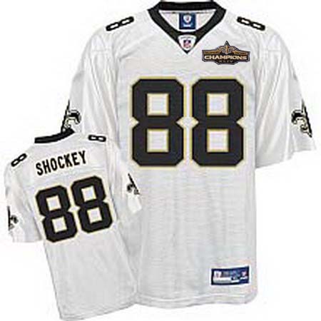 Cheap New Orleans Saints 88 Jeremy Shockey white Champions patch For Sale