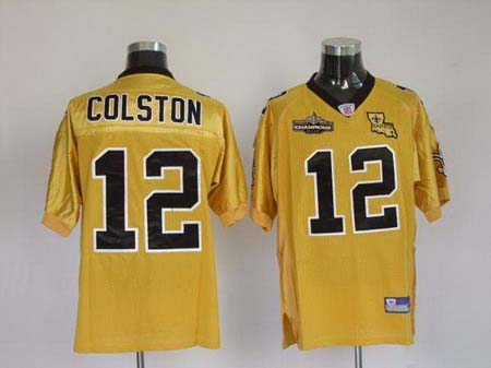 Cheap New Orleans Saints 12 Maques Colston Golden Jerseys Champions patch For Sale