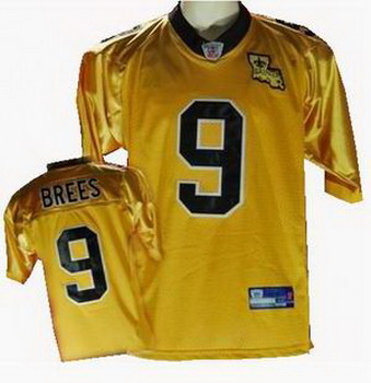 Cheap New Orleans Saints 9 Drew Brees gold Jerseys For Sale
