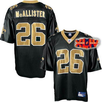 Cheap New Orleans Saints 26 Deuce McAllister Super Bowl XLIV Team Jersey black For Sale