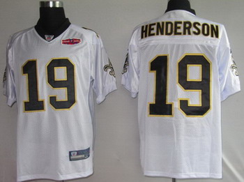 Cheap Football Jerseys New Orleans Saints 19 HENDERSON white 2010 superbowl For Sale