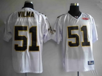 Cheap 2010 superbowl New Orleans Saints 51 VILMA white Jerseys For Sale