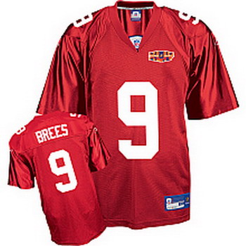Cheap New Orleans Saints 9 Drew Brees Super Bowl XLIV Red QB Practice Jersey For Sale