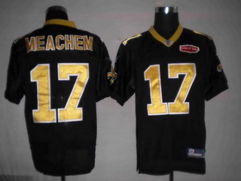 Cheap 2010 Super bowl New Orleans Saints 17 Meachem Black jerseys For Sale