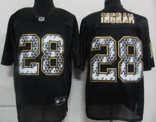 Cheap New Orleans Saints 28 Ingram Black United Sideline Jerseys For Sale