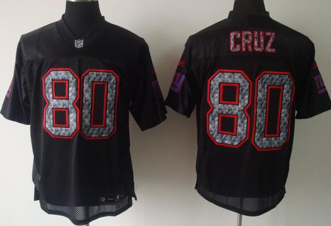 Cheap New York Giants #80 Victor Cruz Black United Sideline Jersey For Sale