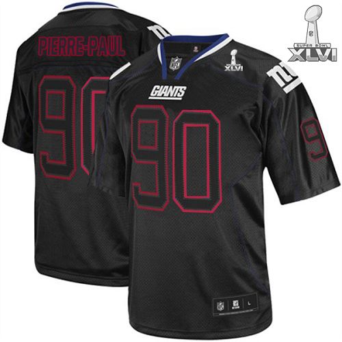 Cheap New York Giants #90 Jason Pierre-Paul Lights Out Black 2012 Super Bowl XLVI NFL Jersey For Sale