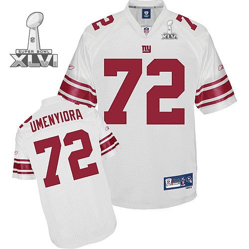 Cheap New York Giants #72 Osi Umenyiora White 2012 Super Bowl XLVI NFL Jersey For Sale