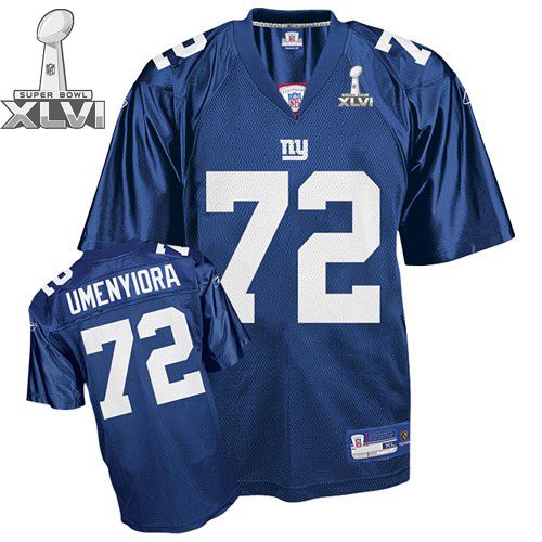 Cheap New York Giants #72 Osi Umenyiora Blue 2012 Super Bowl XLVI NFL Jersey For Sale