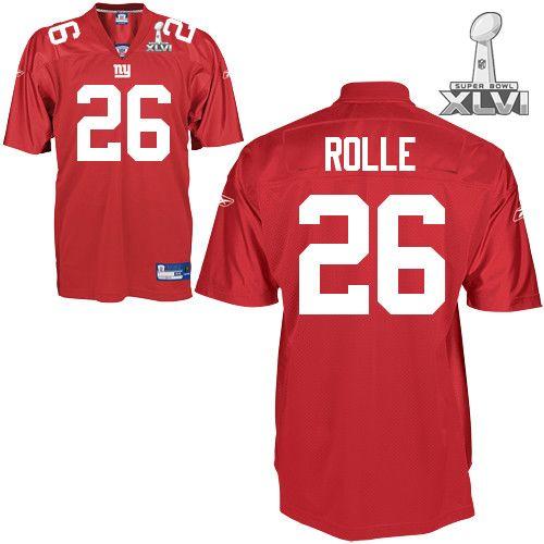 Cheap New York Giants #26 Antrel Rolle Red 2012 Super Bowl XLVI NFL Jersey For Sale