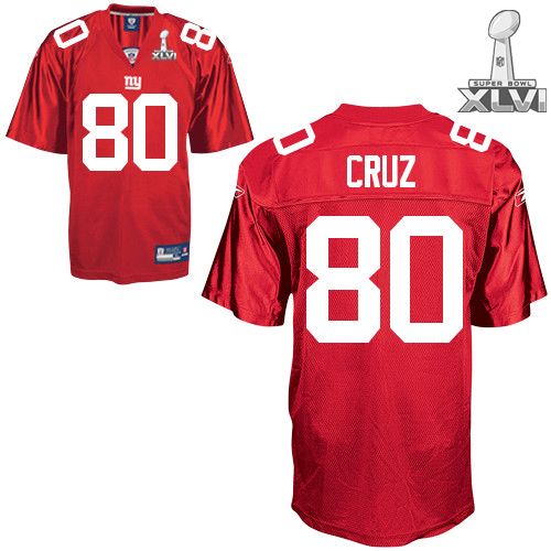 Cheap New York Giants #80 Victor Cruz Red 2012 Super Bowl XLVI NFL Jersey For Sale