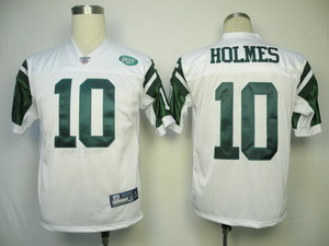 Cheap New York Jets 10 Santonio Holmes White Jerseys For Sale