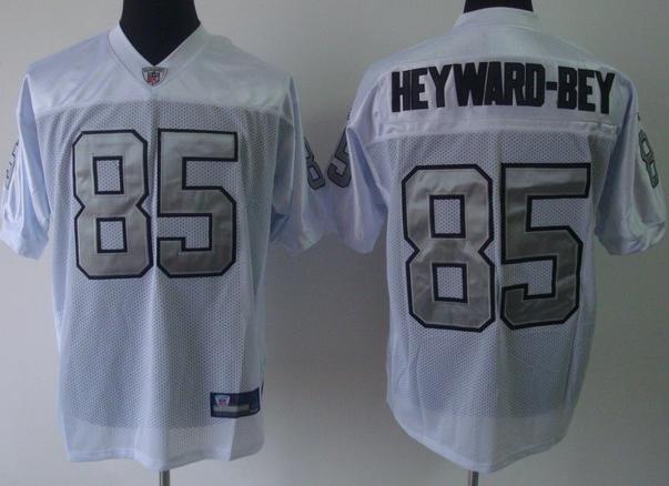 Cheap Oakland Raiders 85 Darrius Heyward-Bey White Jersey Silver Number For Sale