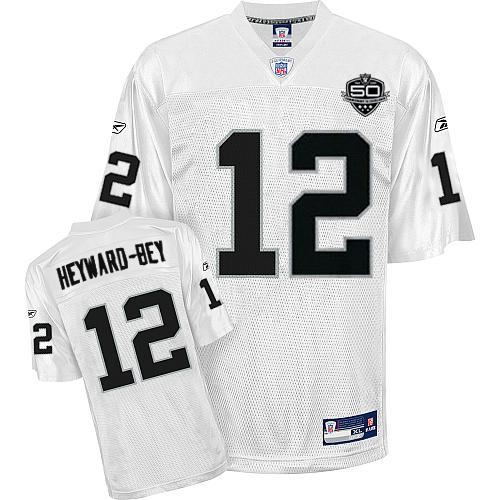 Cheap Oakland Raiders 12 Heyward-Bey 50th Anniversary White Jersey For Sale