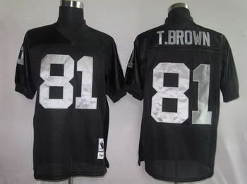 Cheap Oakland Raiders 81 T.Brown Black Jerseys Throwback For Sale