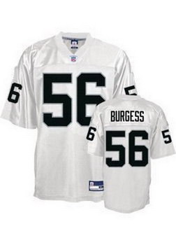 Cheap Oakland Raiders 56 Derrick Burgess White Jersey For Sale