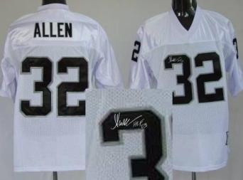 Cheap Oakland Raiders 32 Marcus Allen White Throwback M&N Signed NFL Jerseys For Sale