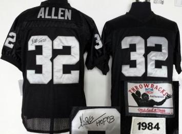 Cheap Oakland Raiders 32 Marcus Allen Black Throwback M&N Signed NFL Jerseys For Sale