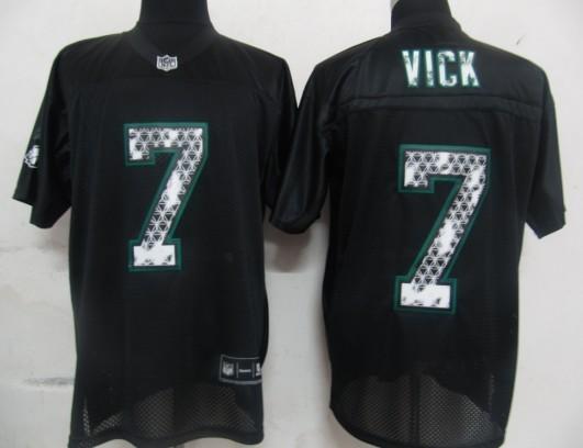 Cheap Philadelphia Eagles 7 Vick Black United Sideline Jerseys For Sale