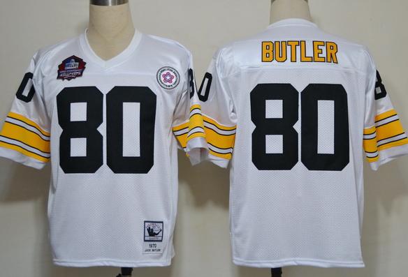 Cheap Nike Pittsburgh Steelers #80 Jack Butler White Hall of Fame Throwback Jerseys For Sale