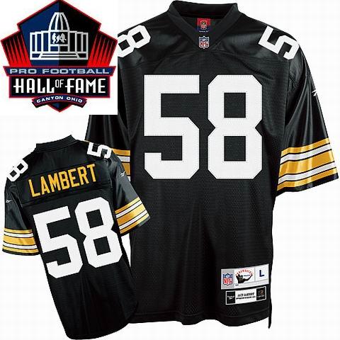 Cheap Pittsburgh Steelers 58 Jack Lambert Black Hall Of Fame Class Jersey For Sale