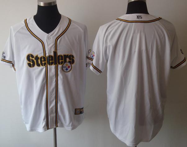 Cheap Pittsburgh Steelers Blank White Button Jersey For Sale