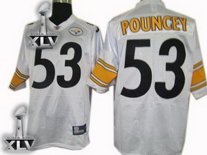 Cheap Pittsburgh Steelers 53 Maurkice Pouncey jerseys 2011 super bowl jersey white For Sale