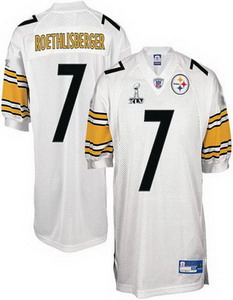 Cheap Pittsburgh Steelers 7 Roethlisberger White Super Bowl XLV Jerseys For Sale