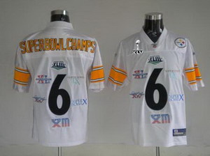 Cheap Pittsburgh Steelers 6 Time Super Bowl Champs White Super Bowl XLV Jerseys For Sale
